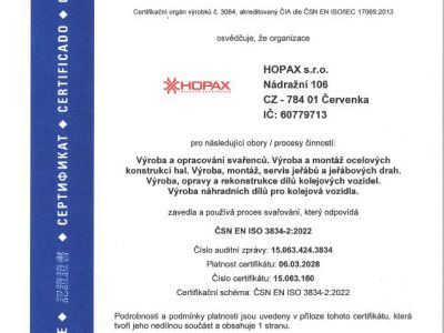 Photogallery ČSN EN ISO 3834-2 