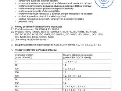 Photogallery ČSN EN ISO 3834-2 